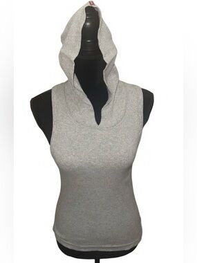 Hard Tail Gray Sleeveless Hooded Tank Top one Size Made in USA